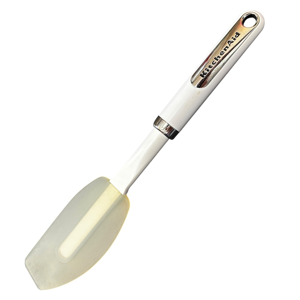 KitchenAid Silicone Scraper‎ Spatula White Handle Heat Resistant Baking Tool